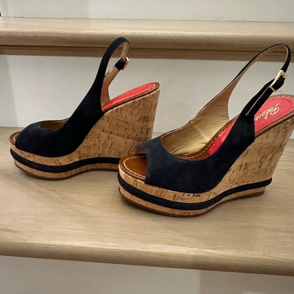 Paloma Barcelo Suede Platform Wedge Sandals - size 38 - Picture 4 of 6